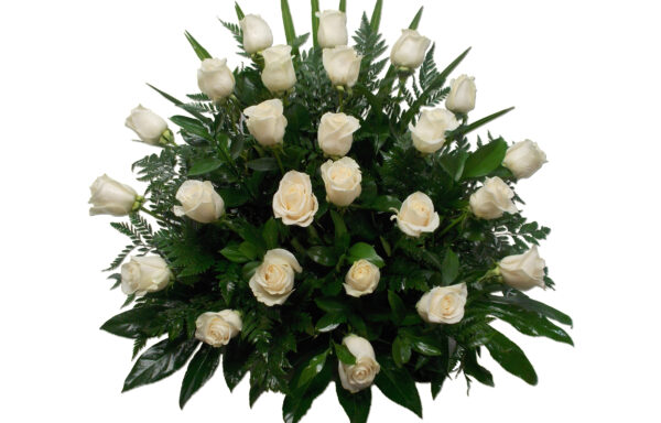 Centro 25 rosas blancas